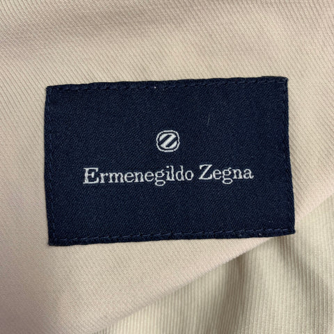 ERMENEGILDO ZEGNA Size M Cream Cotton Blend Field Jacket