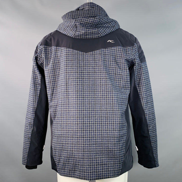 KJUS Size M Formula SE Black Grey Blue Plaid Polyamide Blend Ski Jacket