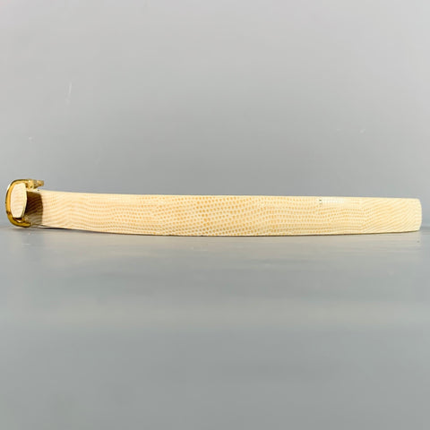 JOAN&DAVID Size S Beige Gold Embossed Calfskin Belt