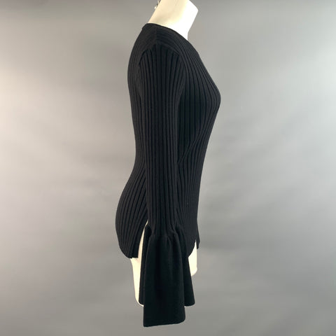 FARROW Size M Black Polyester Blend Bell Sleeves Pullover Womens