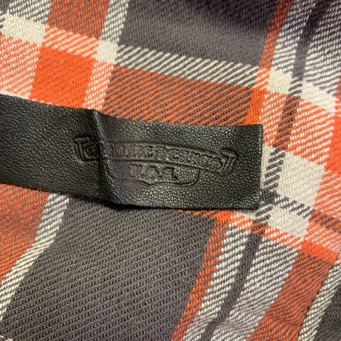 CHROME HEARTS Size S Brown Orange Yellow Cotton Plaid Shirt