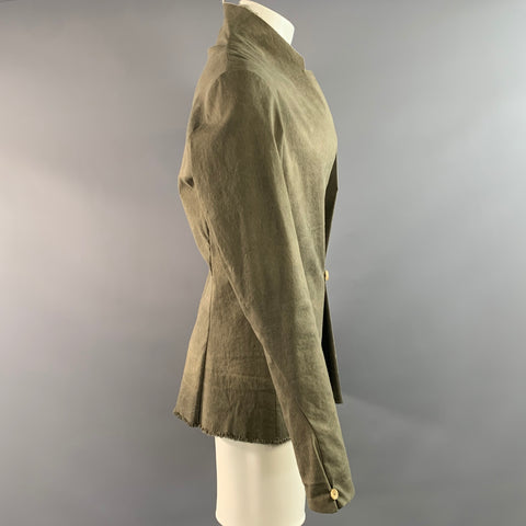 M.A+ Size S Green Olive Distressed Jacket
