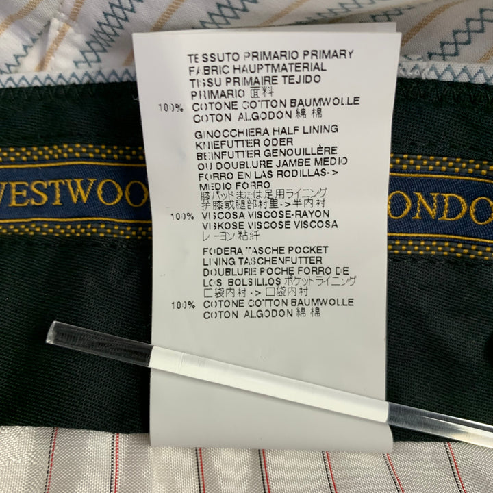 VIVIENNE WESTWOOD Size 38 White Blue Yellow Stripe Cotton Casual Pants