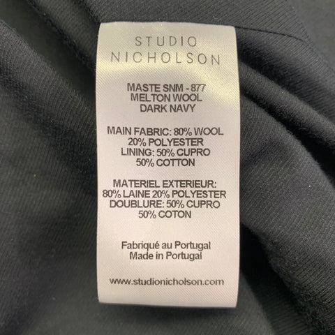 STUDIO NICHOLSON Size M Navy Wool Polyester Double Breasted Jacket