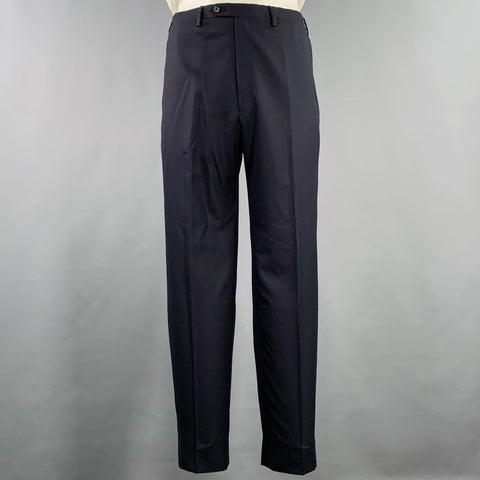 KITON Size L Navy Wool Notch Lapel Suit