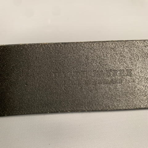 RALPH LAUREN Size 38 Black Gold Crackled Leather Belt