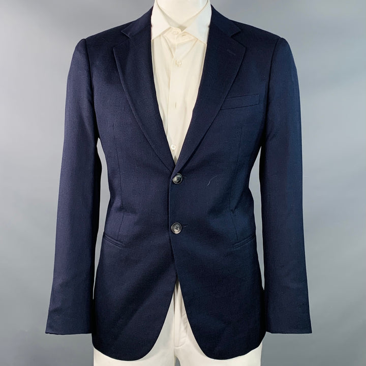 GIORGIO ARMANI Size 44 Regular Navy Virgin Wool Silk Blend Sport Coat
