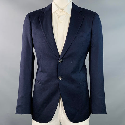 GIORGIO ARMANI Size 44 Regular Navy Virgin Wool Silk Blend Sport Coat