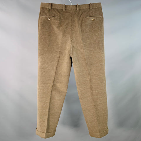 SAMUELSOHN Size 36 Tan Corduroy Merino Wool Pleated Zip Fly Casual Pants