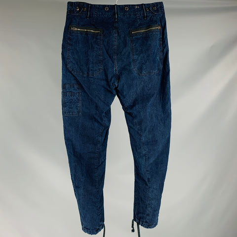 RRL by RALPH LAUREN Size 32 Indigo Wash Lyocell Blend Zip Fly Casual Pants