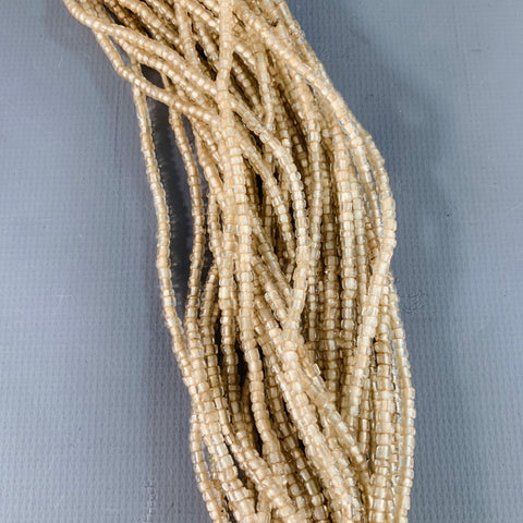 Collier cravate en coton perlé crème VINTAGE