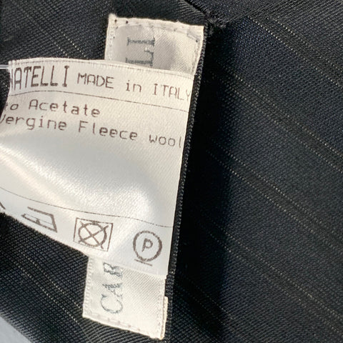 CARLO PIGNATELLI Black Silver Stripe Acetate Virgin Wool Tie