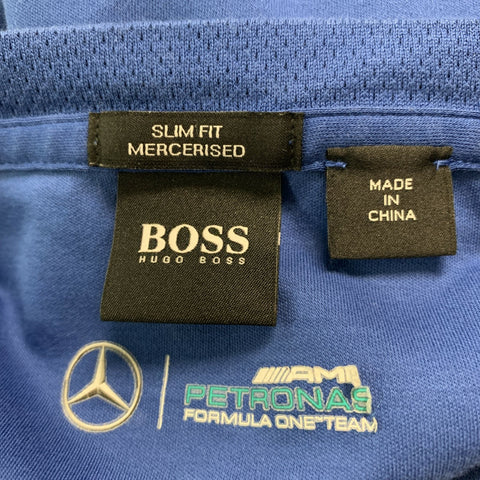 HUGO BOSS Size L Blue Cotton Short Sleeve T-shirt