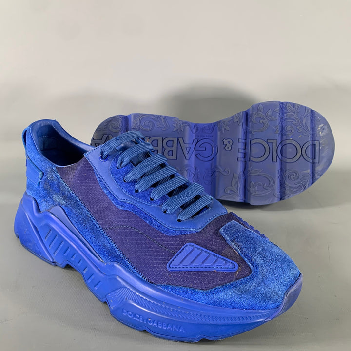 DOLCE & GABBANA Size 10 Blue Cobalt Nylon Sneakers