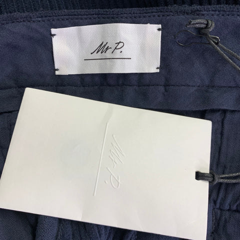MR. PORTER Size 38 Navy Blue Corduroy Cotton Zip Casual Pants