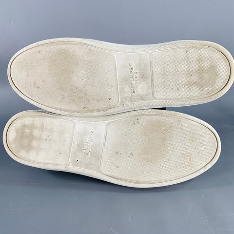 SAINT LAURENT Size 12 White Leather Low Top Sneakers