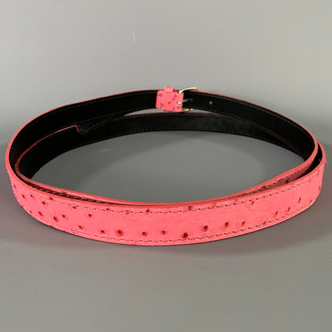 MAX MARA Waist Size S Pink Textured Ostrich Leather Belt