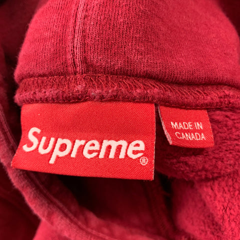SUPREME Size M Burgundy Gold Embroidery Cotton Hoodie Sweatshirt