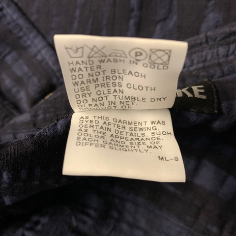 ISSEY MIYAKE Size L Blue Black Stripe Cotton Button Up Long Sleeve Shirt