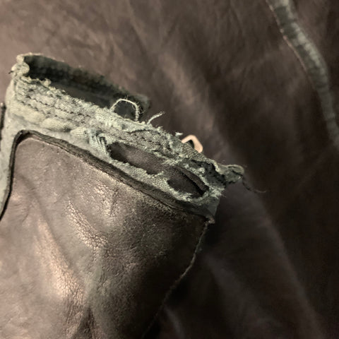 MIHARAYASUHIRO Size M Black Distressed Leather Zip Up Jacket