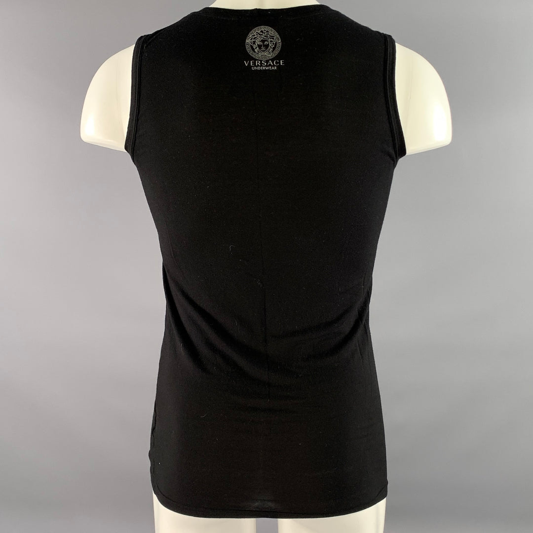VERSACE Size M Black Modal Blend Muscle Sleeveless T Shirt