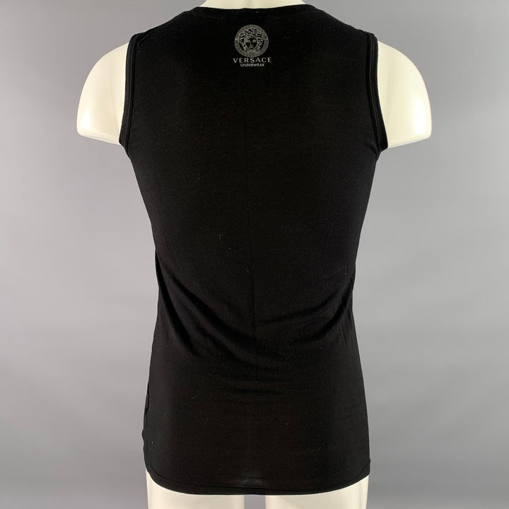 VERSACE Size M Black Modal Blend Muscle Sleeveless T Shirt