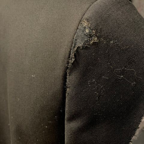 RICK OWENS Size 44 Black Wool  Elastane Notch Lapel Coat