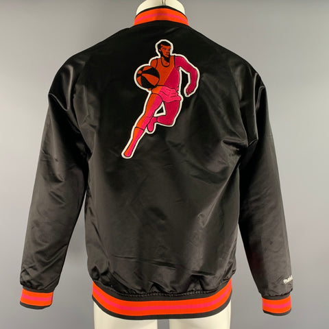 Mitchell & Ness Nostalgia Co Chest Size M Black Red Embroidery Jacket