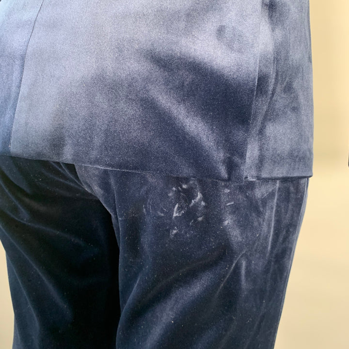 SCOTCH AND SODA Chest Size 38 Navy Velvet Polyester Peak Lapel Suit