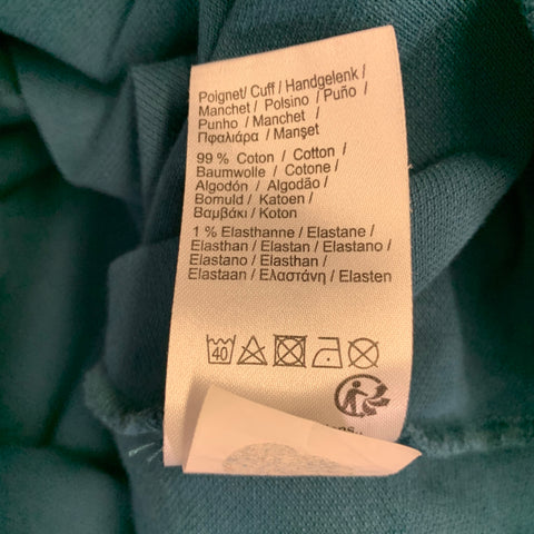 LACOSTE Size M Blue Solid Cotton Blend Regular Fit Hidden Buttons Polo