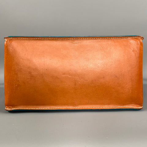 LAMBERTSON TRUEX Blue Brown Fur Purse