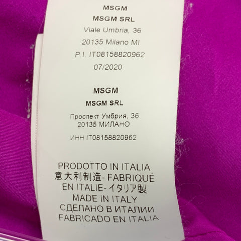MSGM Size M Magenta Pink Modacrylic Blend Textured Faux Fur Notch Lapel Double Breasted Coat