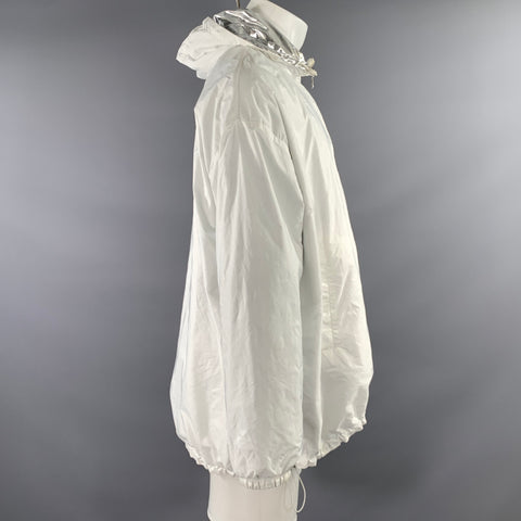 MONCLER Size M Silver Metallic Reversible Polyamide Zip Up Jacket