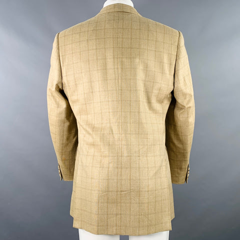 PAL ZILERI Size 38 Regular Beige Grey Brown Window Pane Sport Coat