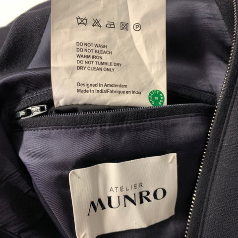 ATELIER MUNRO Size M Black Solid Wool Blend Double Zipper Vest