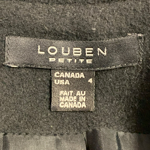 LOUBEN Size 4 Black Wool Blend Zip Up Jacket