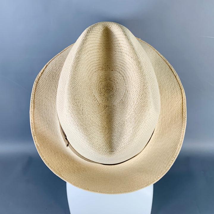 BARNEY'S NEW YORK Size S Beige Taupe Woven Straw Fedora