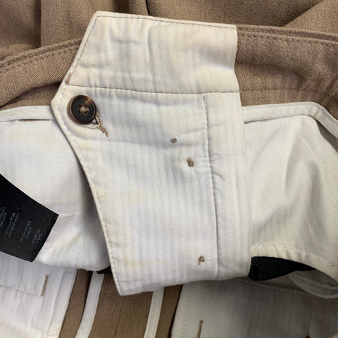 Pantalon décontracté fuselé en sergé de laine mélangée beige, taille M, par AMI ALEXANDRE MATTIUSSI
