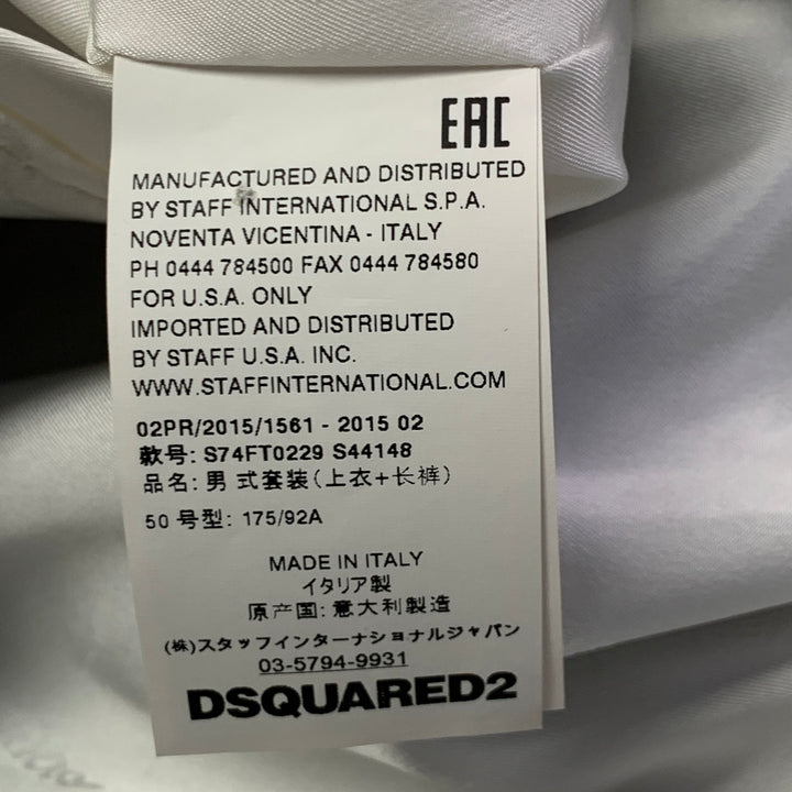 DSQUARED2 PARIS Size 40 Grey Black Houndstooth Wool Notch Lapel Suit