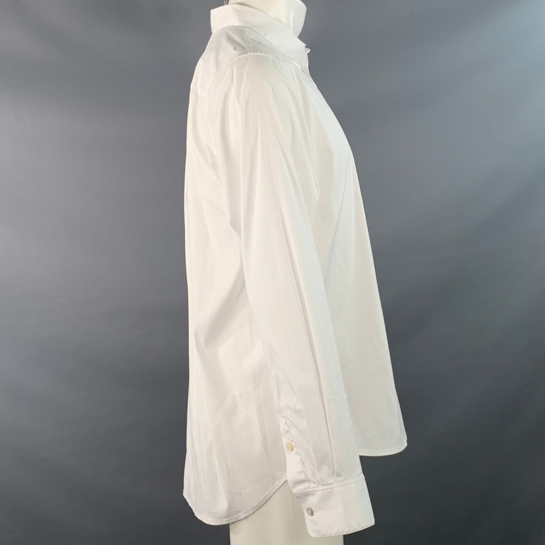 HELMUT LANG Size M White Cotton Blend Button Up Long Sleeve Shirt