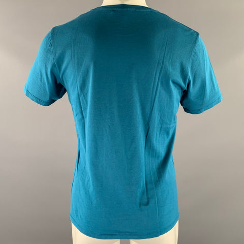 ACNE STUDIOS Size M Blue Teal Cotton Crew-Neck T-shirt