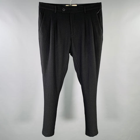 UNIFORMS FOR THE DEDICATED Size 32 Black Twill Wool Blend Pleated Casual Pants