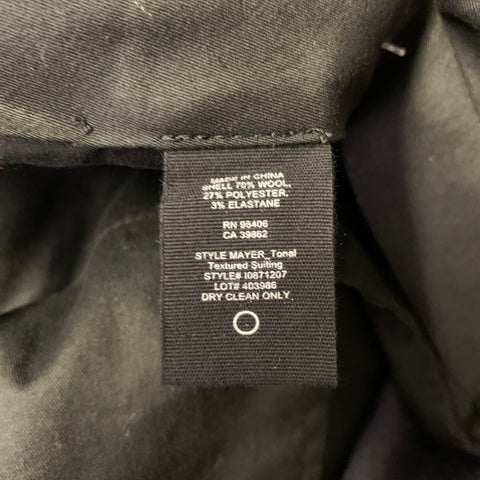 THEORY Size 42 Navy Heather Wool Blend Notch Lapel Suit