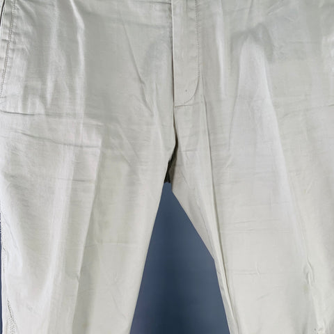 LANVIN Size 32 Ivory Cotton Ankle Zip Flat Front Dress Pants