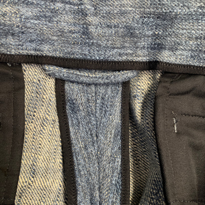 TOMORROWLAND Size 36 Blue Indigo Cotton Wool Slubby Twill Button Fly Shorts