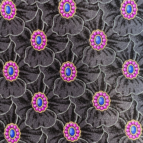 FABERGE Grey Purple Abstract Floral Silk Tie