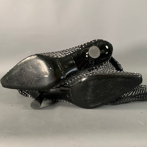 SIMON MILLER Size 7 Black Nylon Mesh Pull On Boots