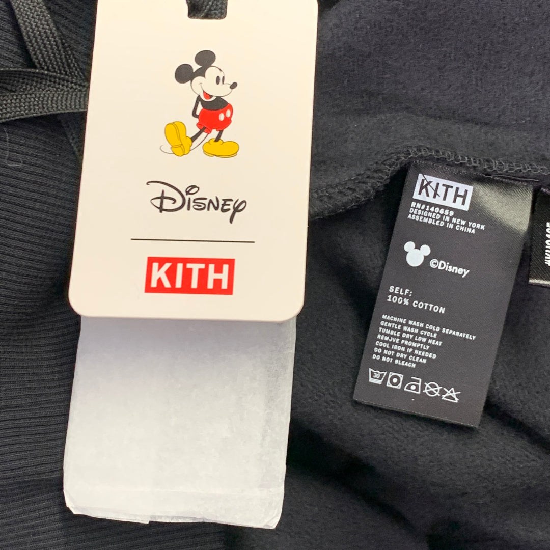 KITH Size XS Black White Logo Cotton Hooded Sweatshirt