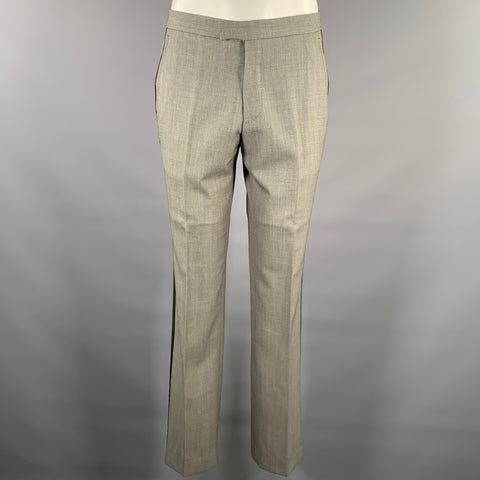 SIMON SPURR Size 36 Grey Black Nailhead Wool Peak Lapel Suit