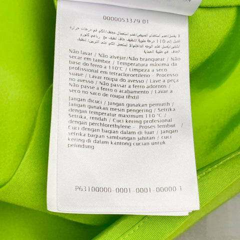 MAISON VALENTINO 2022 Size S Neon Green White Silk One Pocket Oversized Camp Shirt